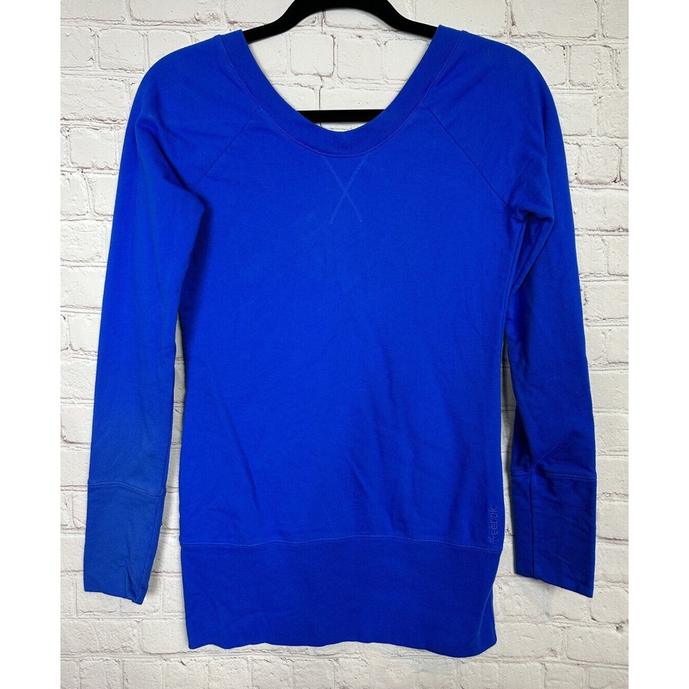 Reebok Activewear long sleeve low back blue casual active‎ t-shirt, sz XS, GUC